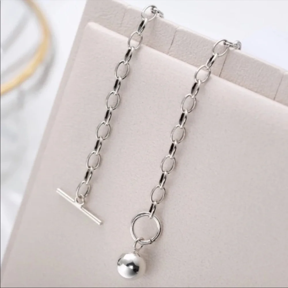 18” NEW 925 STERLING SILVER ROUND BEAD NECKLACE, NICE NECKLACE, CUTE NECKLACE - Picture 3 of 6